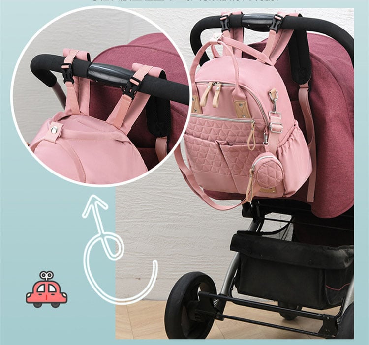 4pcs Set Quilted Diaper Backpack Mommy Travel Bag 10 10003 3