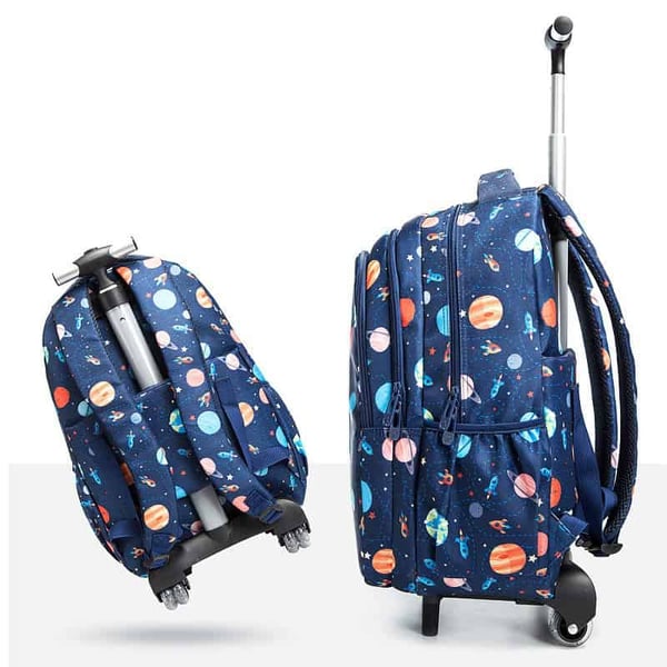 Cartoon Rolling Schoolbag Student 3-in-1 trolley-backpack - Image 3