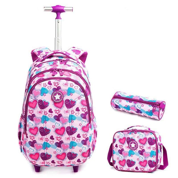 Cartoon Rolling Schoolbag Student 3-in-1 trolley-backpack - Image 8