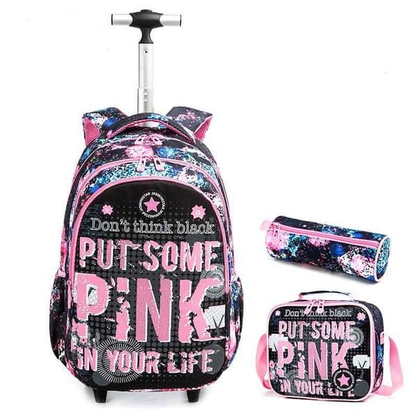 Cartoon Rolling Schoolbag Student 3-in-1 trolley-backpack - Image 11