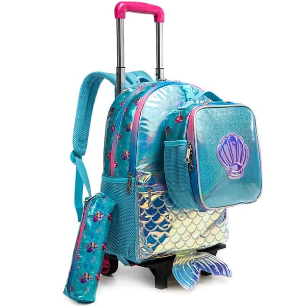 Detachable Trolley Schoolbag 3PCS PU Student Backpack - Image 8