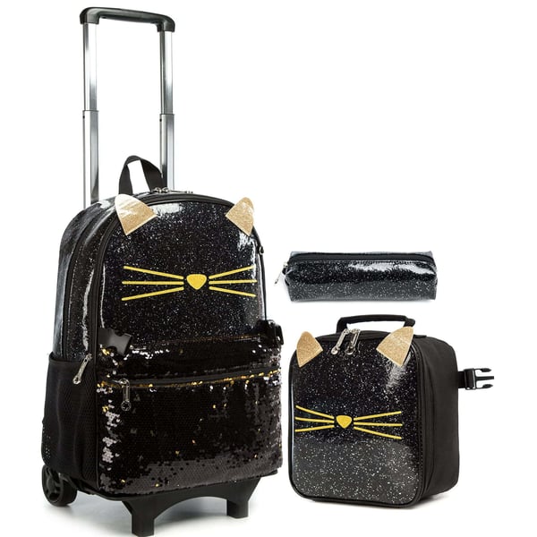 Detachable Trolley Schoolbag 3PCS PU Student Backpack - Image 7