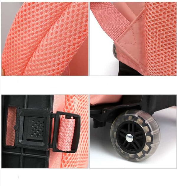 Detachable Trolley Schoolbag 3PCS PU Student Backpack - Image 3