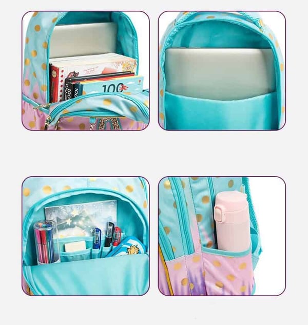 18-inch Trolley Schoolbag 3-PCS Set Sequin Eiffel Tower Series 6 18-inch Trolley Schoolbag 3-PCS Set Sequin Eiffel Tower Series - Image 5