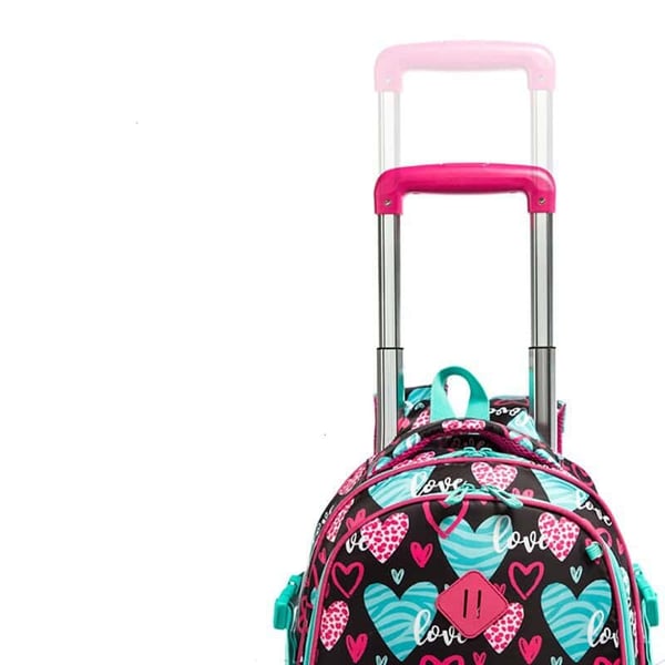 Printed Side Opening Schoolbag Student Trolley Bag Set - Image 4