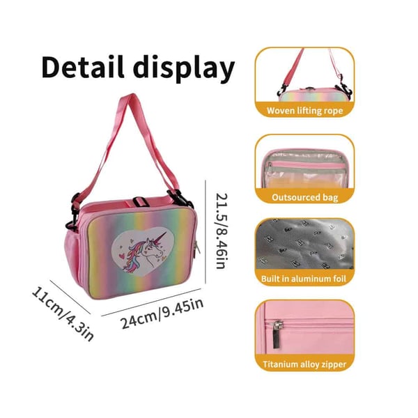 Cartoon Prints Children Lunch Bag Crossbody Thermal Bag - Image 4