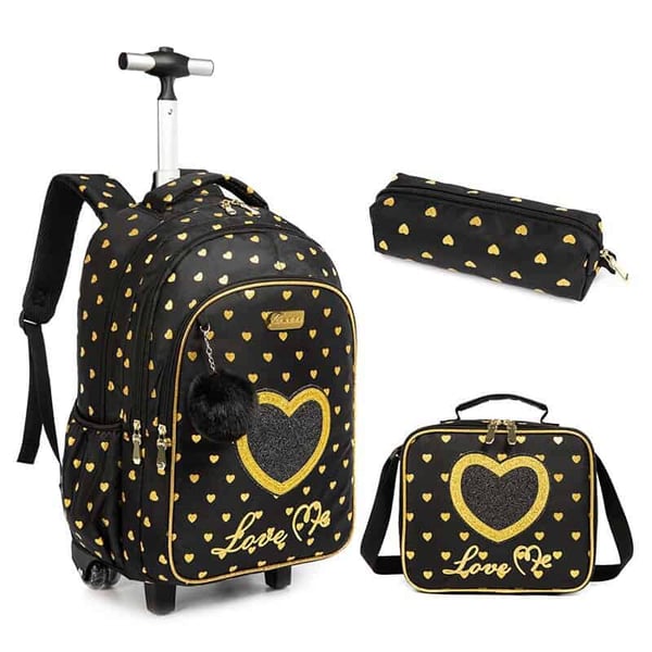 18-inch Trolley Schoolbag 3-PCS Set Sequin Eiffel Tower Series 8 18-inch Trolley Schoolbag 3-PCS Set Sequin Eiffel Tower Series - Image 7