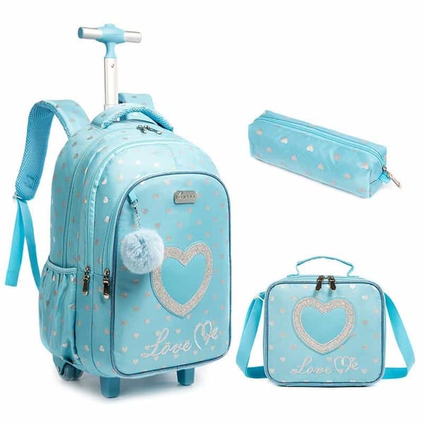 18-inch Trolley Schoolbag 3-PCS Set Sequin Eiffel Tower Series 9 18-inch Trolley Schoolbag 3-PCS Set Sequin Eiffel Tower Series - Image 8