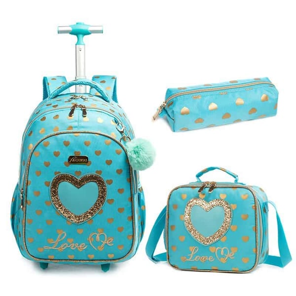 18-inch Trolley Schoolbag 3-PCS Set Sequin Eiffel Tower Series 14 18-inch Trolley Schoolbag 3-PCS Set Sequin Eiffel Tower Series - Image 13