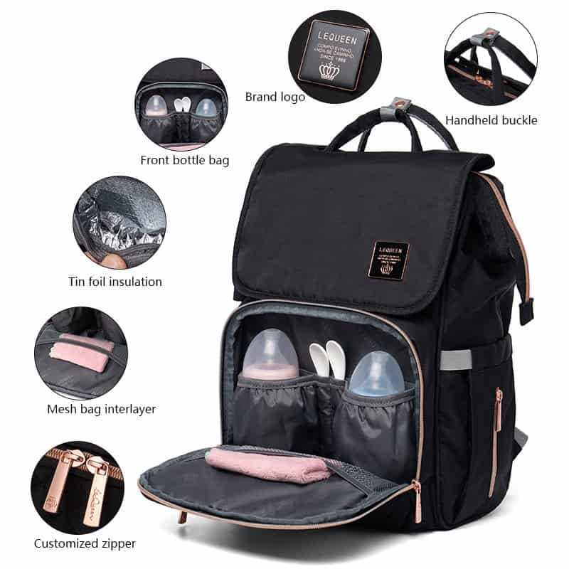 Mummy Bag Customization: A Differentiated Breakthrough Strategy for Global Maternal and Infant Products Wholesalers 9 lequeen diaper bag