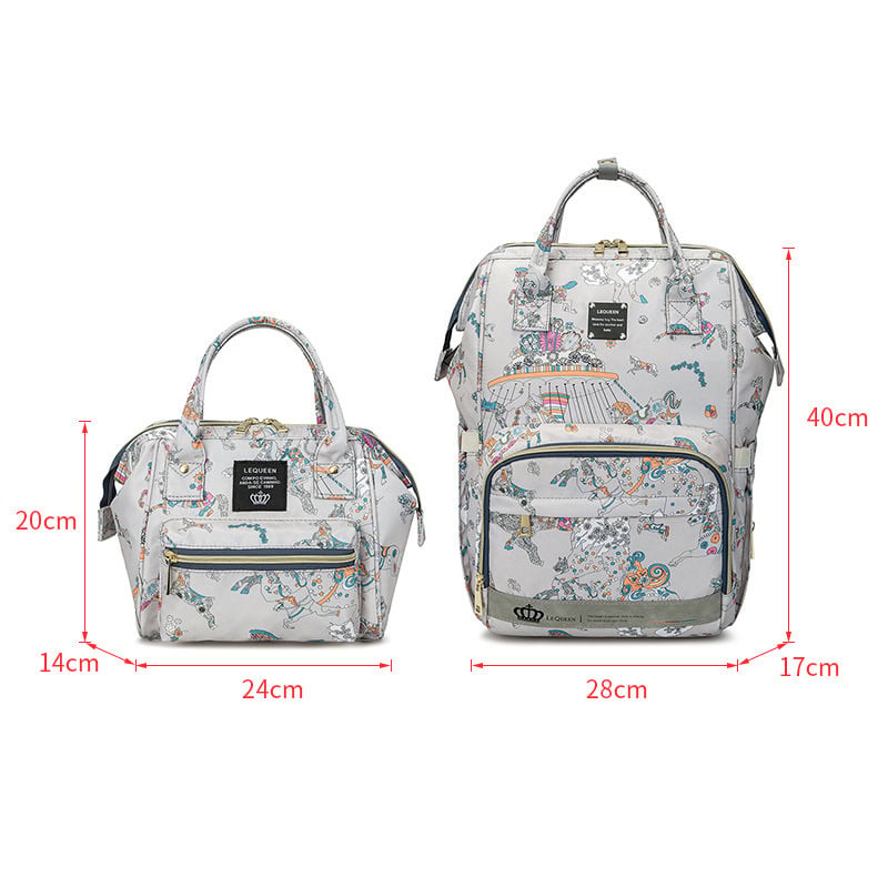 lequeen diaper bag set size