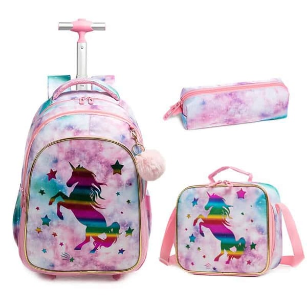 18-inch Trolley Schoolbag 3-PCS Set Sequin Eiffel Tower Series 17 18-inch Trolley Schoolbag 3-PCS Set Sequin Eiffel Tower Series - Image 16