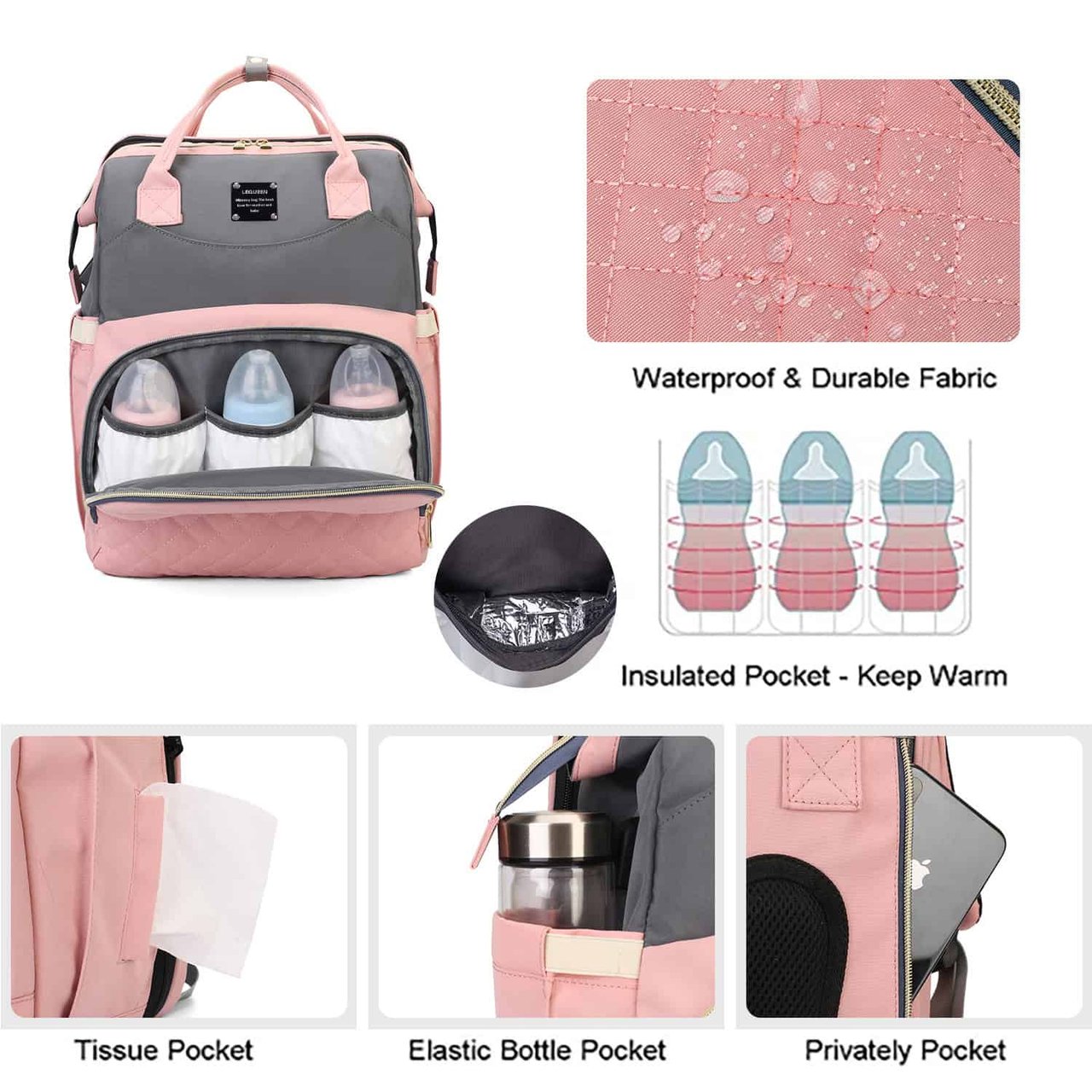 diaper bag backpack with changing station