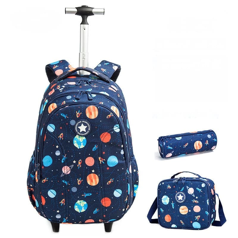 Cartoon Rolling Schoolbag Student 3-in-1 trolley-backpack