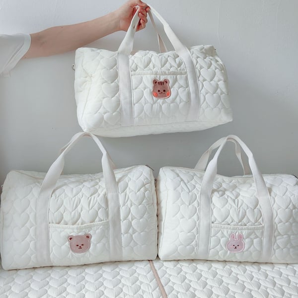 Cotton Quilted Diaper Tote Bag with Animal Print 8 Cotton Quilted Diaper Tote Bag with Animal Print - Image 7