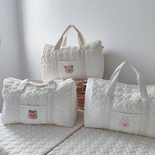 Cotton Quilted Diaper Tote Bag with Animal Print 9 Cotton Quilted Diaper Tote Bag with Animal Print