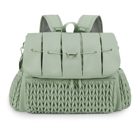 Macaron Quilted Diaper Backpack Stylish & Versatile Mom Bag 9 Macaron Quilted Diaper Backpack Stylish & Versatile Mom Bag