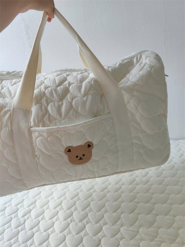 Cotton Quilted Diaper Tote Bag with Animal Print 6 Cotton Quilted Diaper Tote Bag with Animal Print - Image 5