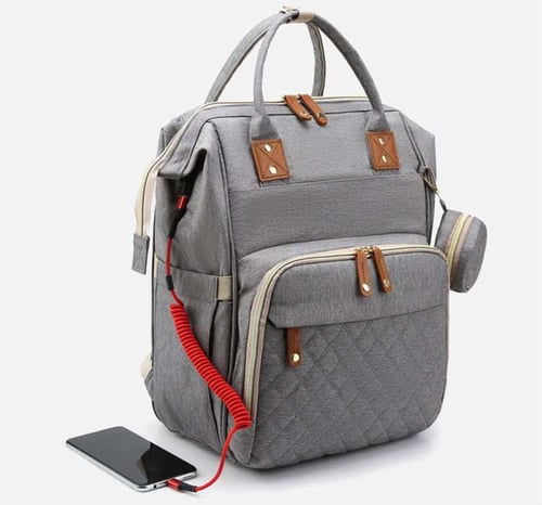 Large Baby Diaper Bag Bed - the must have Baby Essentials 15 Mommy's Stroller Hanging Bag with USB, Changing Mat & Large Capacity Bed Bag