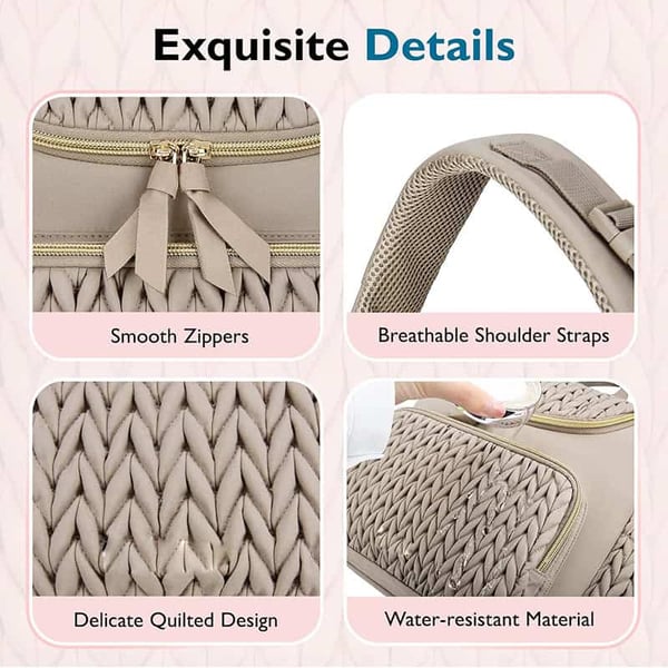Quilted Diaper Backpack With Changing Station - Image 4