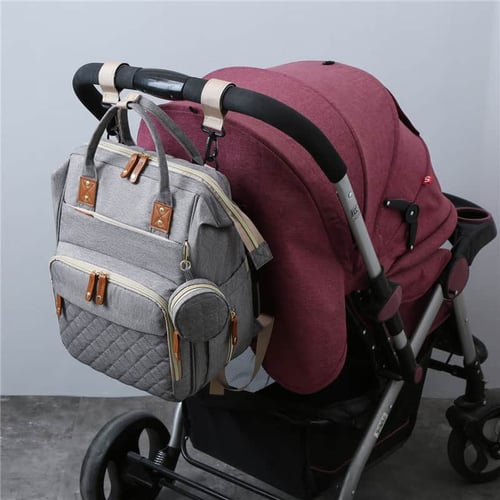 Large Baby Diaper Bag Bed - the must have Baby Essentials 16 Mommy's Stroller Hanging Bag with USB, Changing Mat & Large Capacity Bed Bag