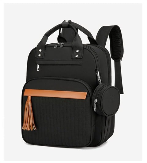 Tassel Zipper Mom Backpack portable Diaper Bags