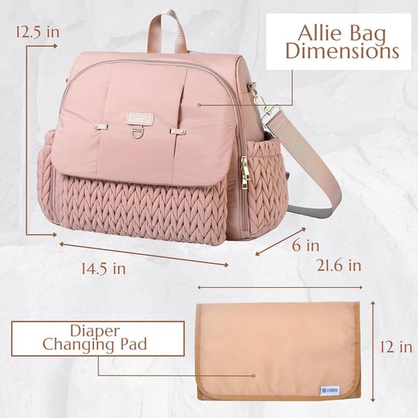 Quilted Embroidery Large Capacity Nappy Bag stylish diaper backpack 4 Quilted Embroidery Large Capacity Nappy Bag stylish diaper backpack - Image 3