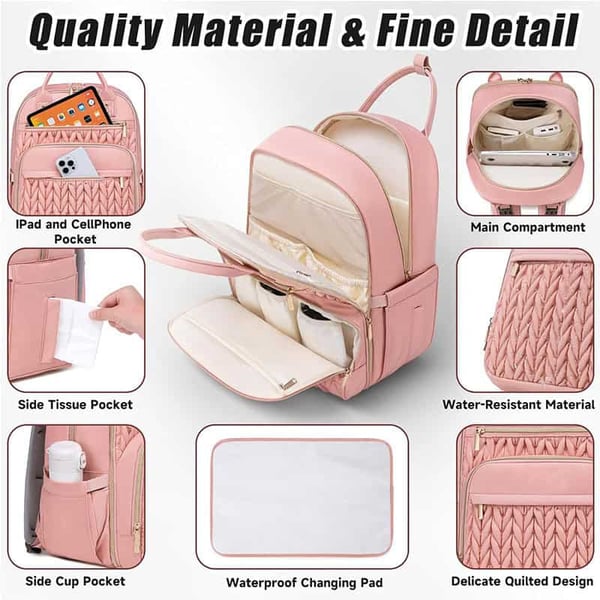Waterproof Baby Diaper Backpack Large Capacity - Image 5