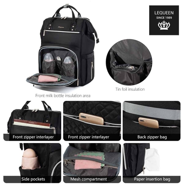 LEQUEEN Diaper Backpack Multi-Functional Design for Parents 5 LEQUEEN Diaper Backpack Multi-Functional Design for Parents - Image 4