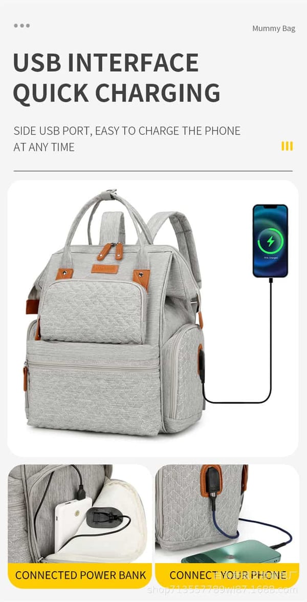 Large Capacity Travel Backpack for Newborn with USB 4 Large Capacity Travel Backpack for Newborn with USB - Image 3