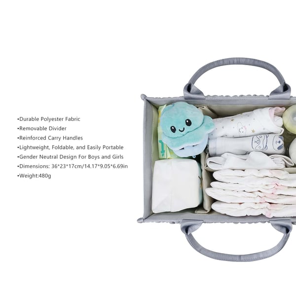 Wholesale Quilted Baby Diaper Caddy Portable Diaper Storage Basket - Image 5