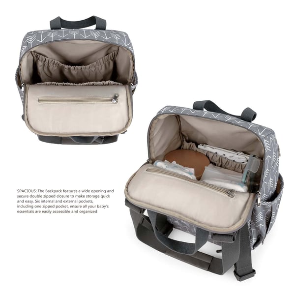 Arrow Print Maternal Bag with Foldable Changing Pad 5 Middle East mommy bag market