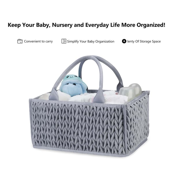 Wholesale Quilted Baby Diaper Caddy Portable Diaper Storage Basket - Image 4