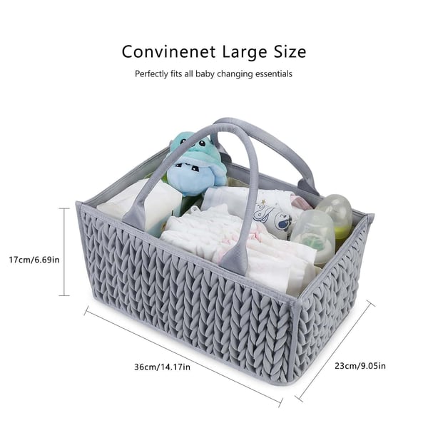 Wholesale Quilted Baby Diaper Caddy Portable Diaper Storage Basket - Image 3