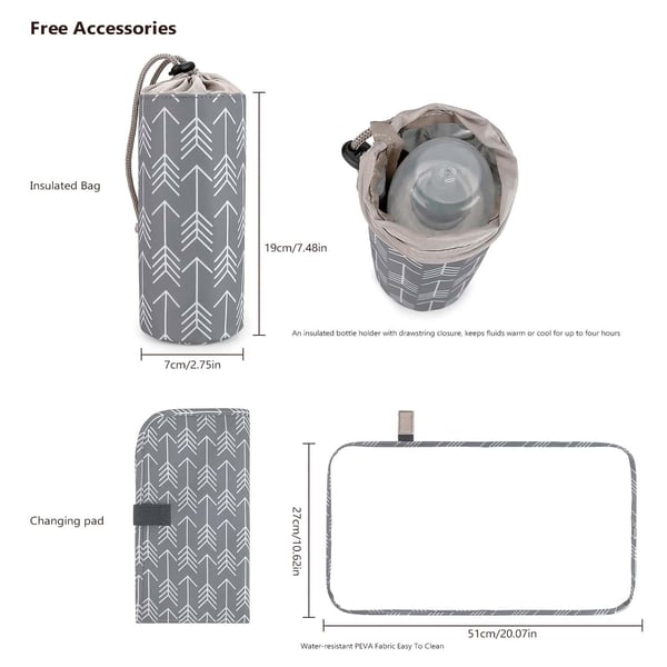 Arrow Print Maternal Bag with Foldable Changing Pad 6 Arrow Print Maternal Bag with Foldable Changing Pad - Image 5