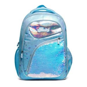 a green color school backpack