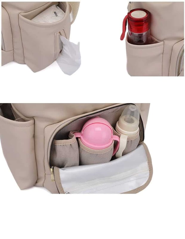 PU backpack large capacity diaper bag