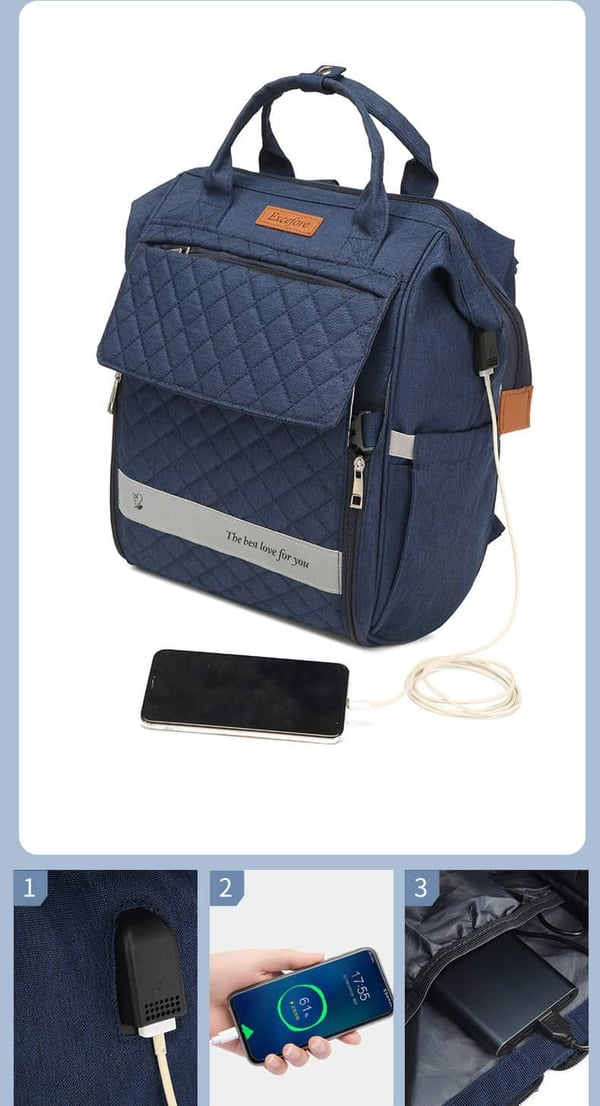 Waterproof Oxford Diaper Bag with Portable Baby Seat - Image 6
