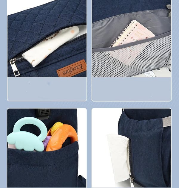 Waterproof Oxford Diaper Bag with Portable Baby Seat - Image 8