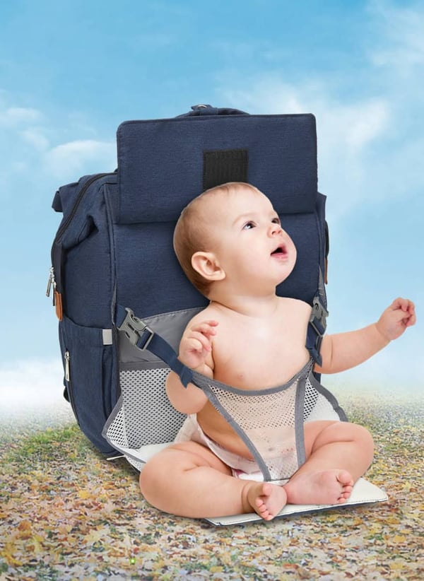 Waterproof Oxford Diaper Bag with Portable Baby Seat - Image 5