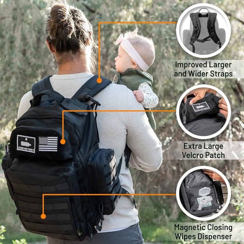 Dad Diaper Bag - Magnetic Closure Wet Wipes Box