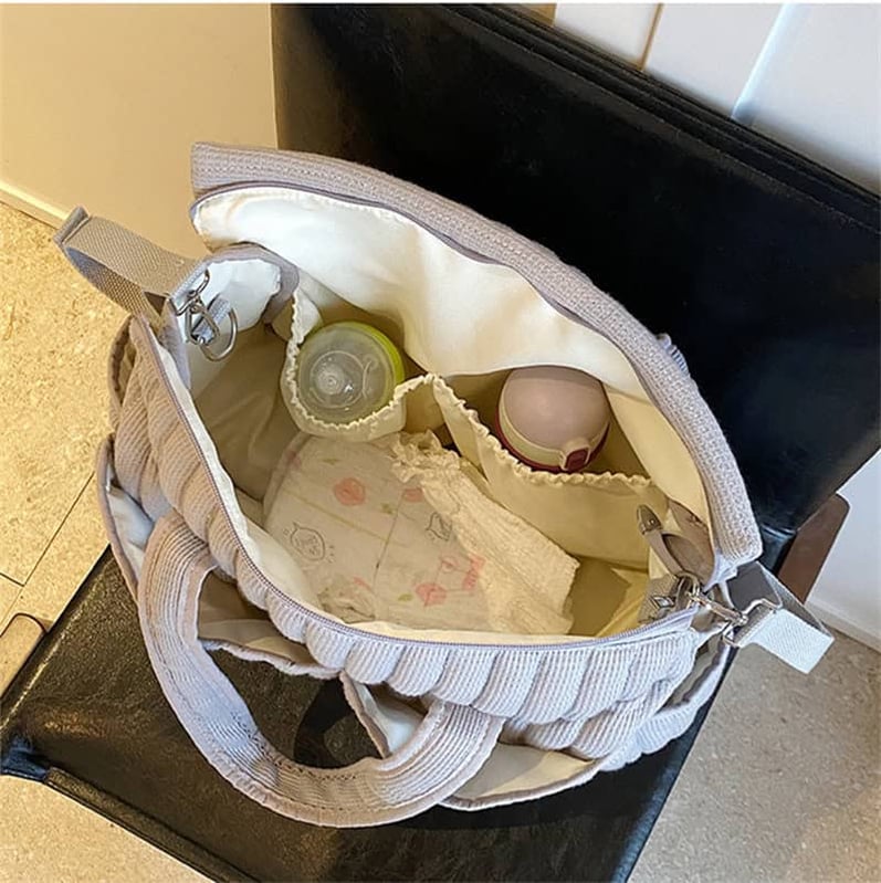 Quilted Cotton Diaper Tote Bag for Everyday Essentials