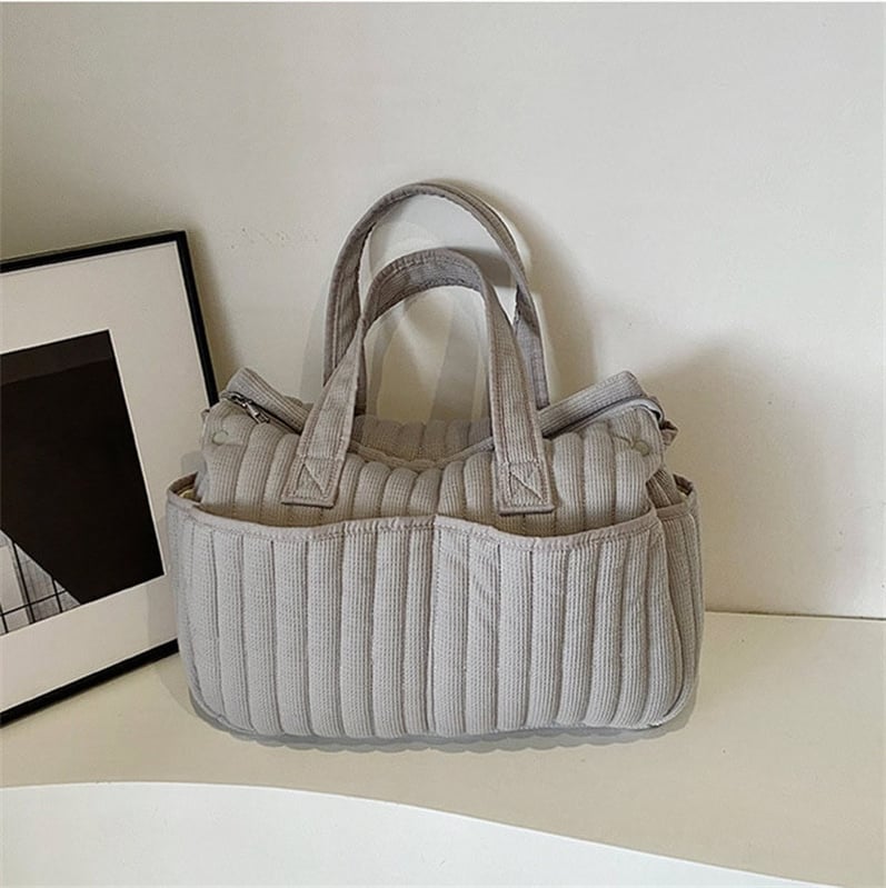 Ins Grey Cotton Diaper Bag