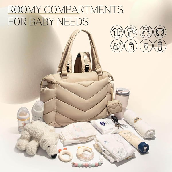 Puffer Tote Diaper Bag Attaching To Luggage Design - Image 5