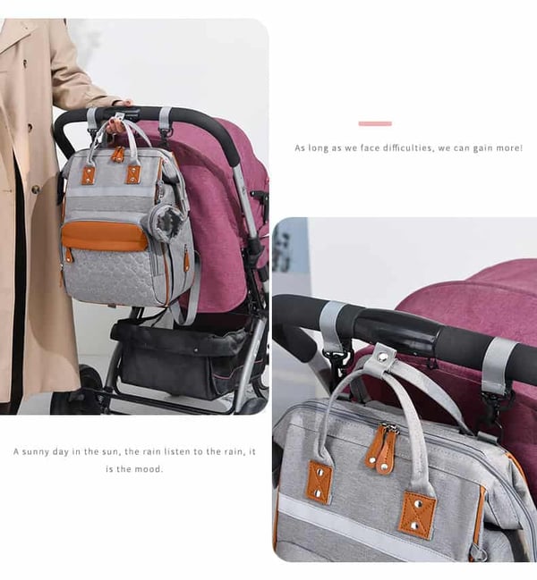 Diaper Backpack with Small Pacifier Bag & Reflective Strip 8 Diaper Backpack with Small Pacifier Bag & Reflective Strip - Image 7