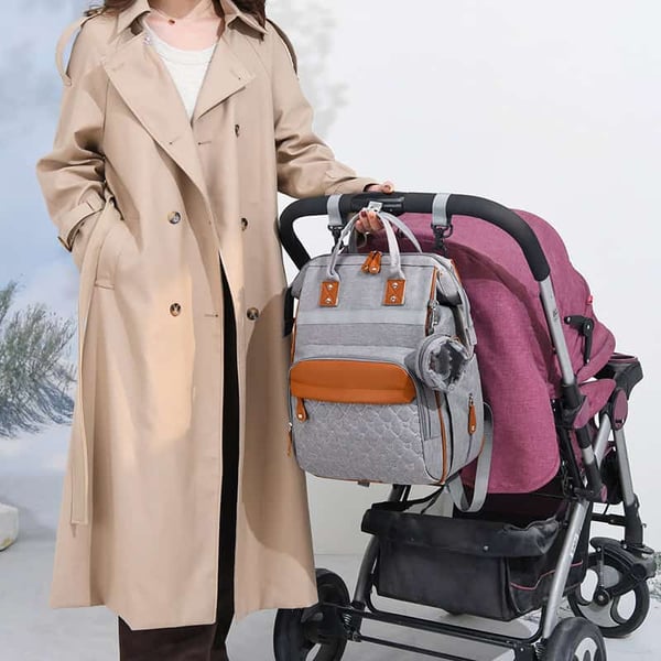 Diaper Backpack with Small Pacifier Bag & Reflective Strip 10 Diaper Backpack with Small Pacifier Bag & Reflective Strip - Image 9