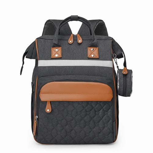 Diaper Backpack with Small Pacifier Bag & Reflective Strip 16 Diaper Backpack