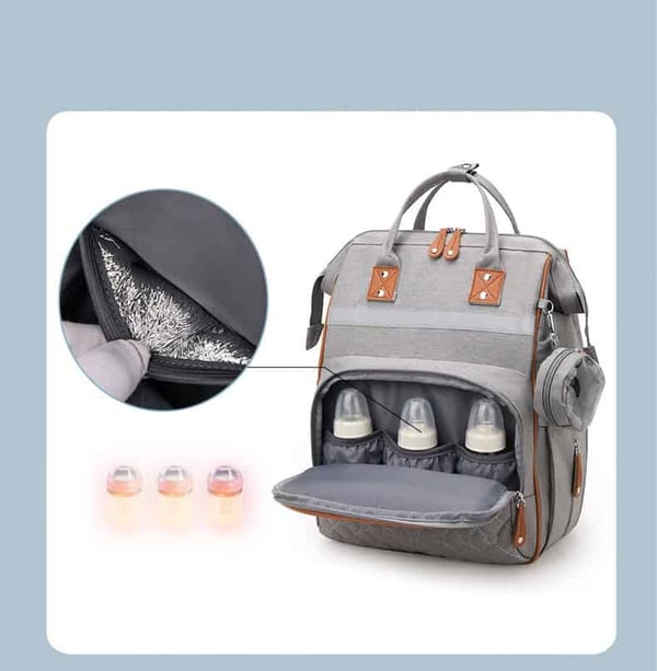 Diaper Backpack with Small Pacifier Bag & Reflective Strip 5 Diaper Backpack with Small Pacifier Bag & Reflective Strip - Image 4