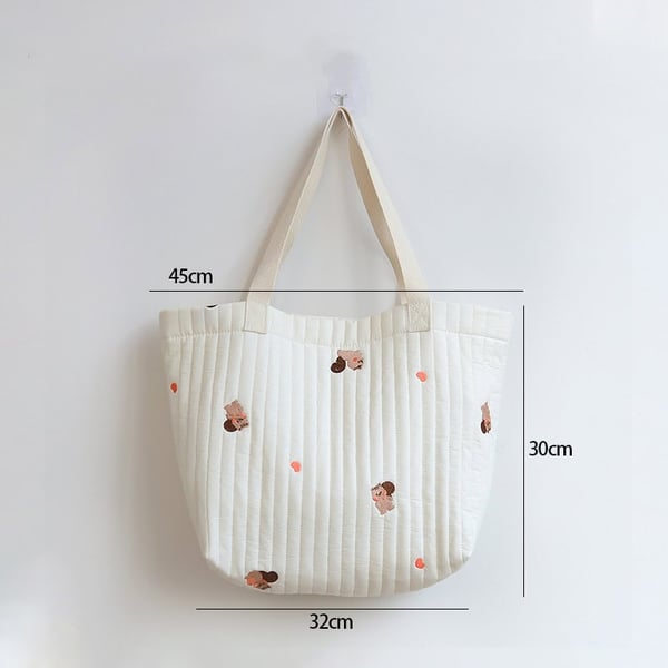 Quilted Embroidery Nappy Bag Fashionable and large capacity 7 Quilted Embroidery Nappy Bag Fashionable and large capacity - Image 6