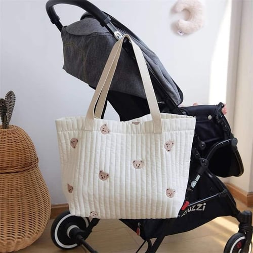 Quilted Embroidery Nappy Bag Fashionable and large capacity 12 Quilted Embroidery Nappy Bag